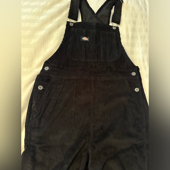 Dickies Women’s Halleyville Corduroy Bib Overalls. Size M Color Black NEVER USED - Picture 8 of 11